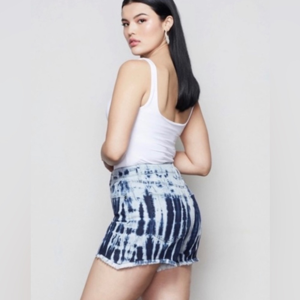 Good American Shibori Bombshell Shorts